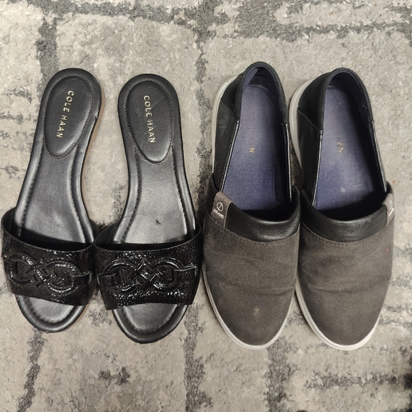 4 pairs of Cole Haan flats Loafers high top size 5,free size 6 sandals - Picture 13 of 15